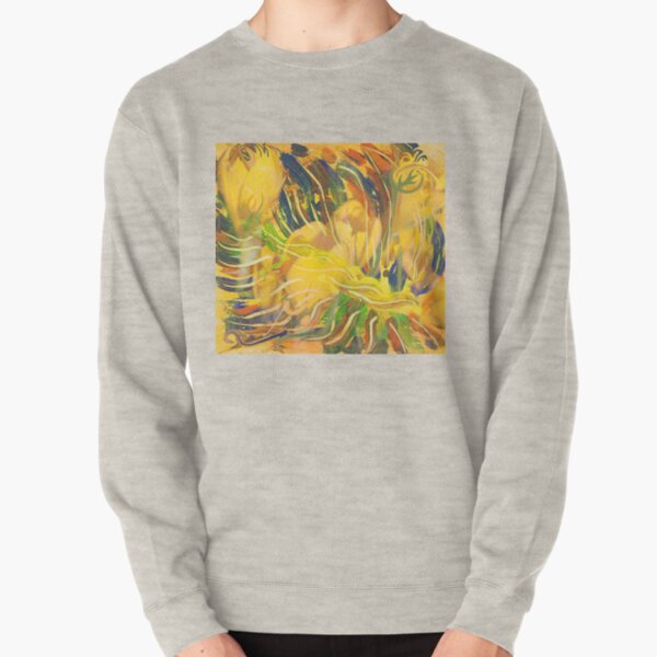 deep yellow flowers abstraction Pullover Sweatshirt