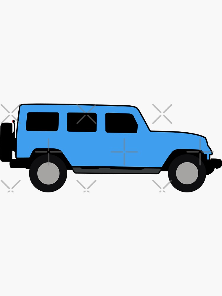 "Blue Jeep Sticker" Sticker for Sale by Doug33445 Redbubble