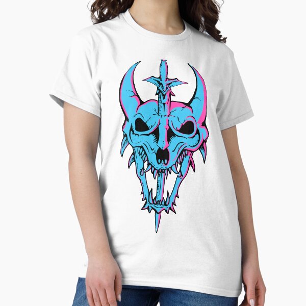 Neon Dragon Skull Classic T-Shirt