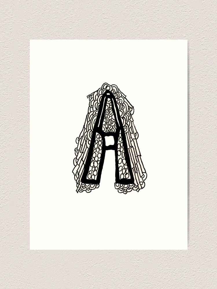 Upper Case Black And White Alphabet Letter A Art Print For Sale By Hevifineart Redbubble 3676