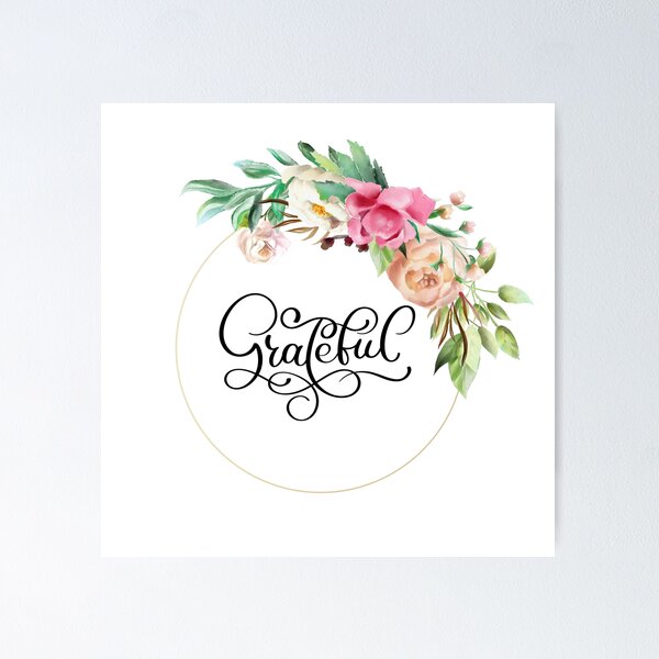 Item preview, Grateful inspirational flower frame designed and sold by BoomBlab.