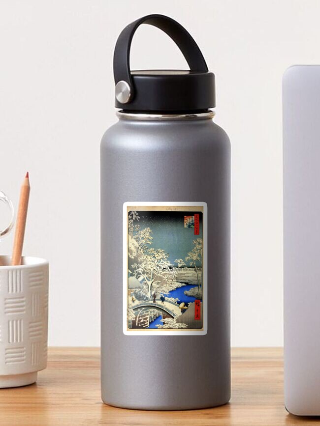 Thumbnail 1 of 3, Sticker, Meguro Drum Bridge by Utagawa Hiroshige (Reproduction) designed and sold by RozAbellera.