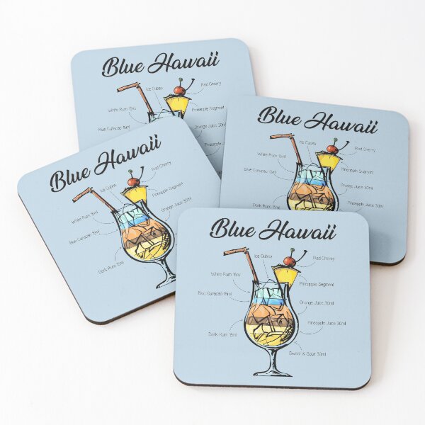 Item preview, Blue Hawaii Cocktail Recipe designed and sold by HuckleberryArts.
