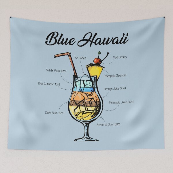 Item preview, Blue Hawaii Cocktail Recipe designed and sold by HuckleberryArts.