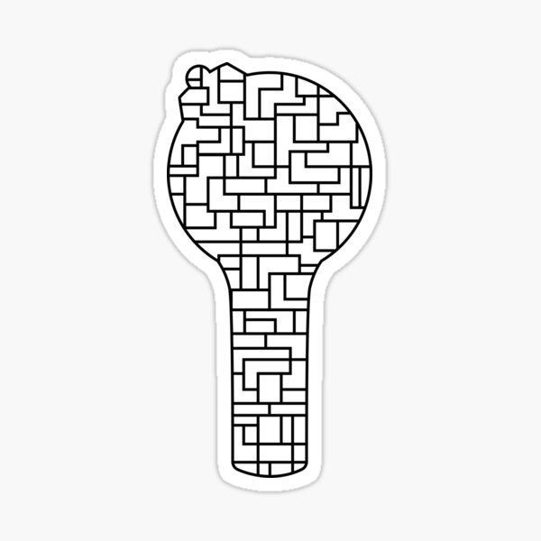 Artikel-Vorschau von Geometrische BTS-Armee-Bombe - abstraktes Mosaik Lightstick - Schwarzes auf Weiß, designt und verkauft von bosscheoreom.