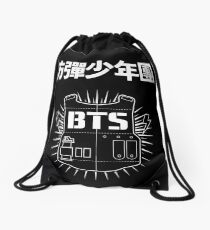 BTS Hanja/Vest - White Drawstring Bag