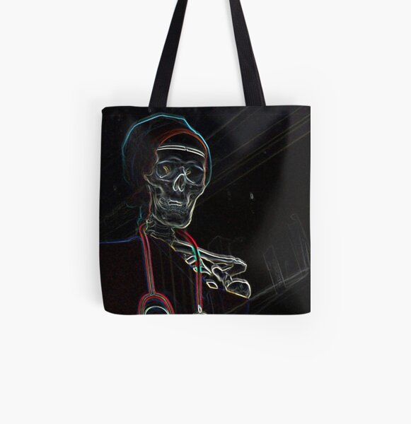 Radioactive Skeleton All Over Print Tote Bag
