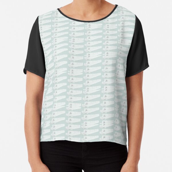 narrowboat pattern - no problem Chiffon Top
