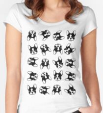 French bulldog pattern Women's Fitted Scoop T-Shirt