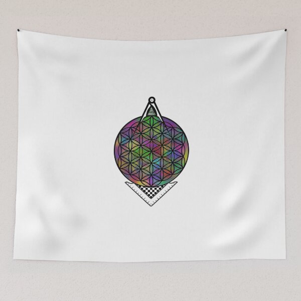 Item preview, Square and Compass flower of life w/ all seeing eye designed and sold by Russell Caruso.