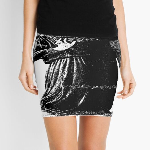 Angel with horn b&w Mini Skirt