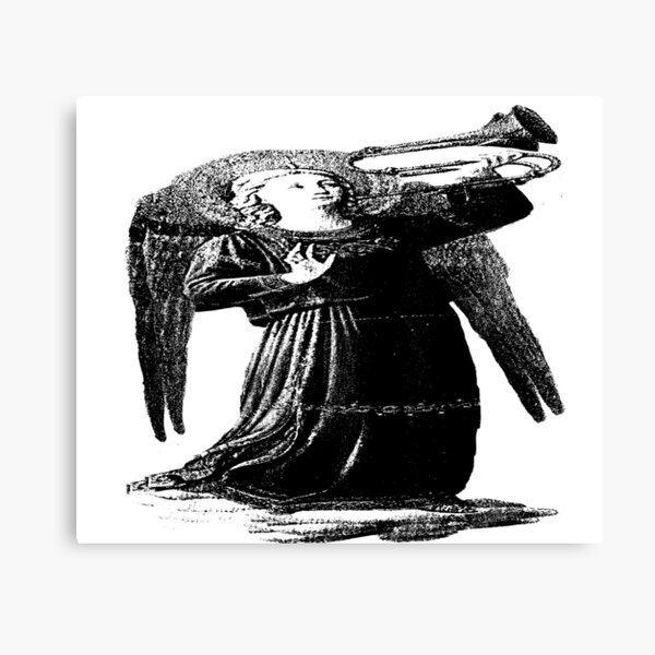Angel with horn b&w Canvas Print