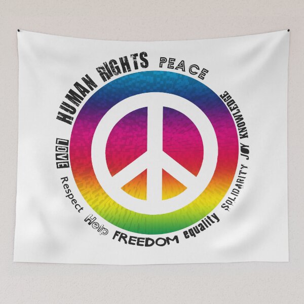 Item preview, "Peace and Love, Respect for Human's rights!" - white background by IONA Art Digital designed and sold by IonaArtDigital.