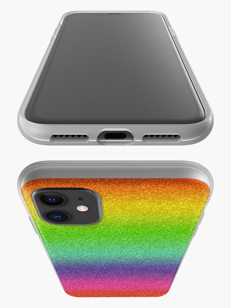 Alternate view of Rainbow Glitter Texture iPhone Case & Cover