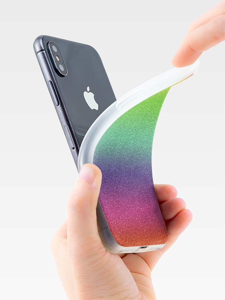 Alternate view of Rainbow Glitter Texture iPhone Case & Cover