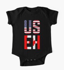 USEH America Canada Flag Funny American Canadian One Piece - Short Sleeve
