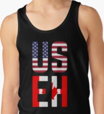 USEH America Canada Flag Funny American Canadian Tank Top