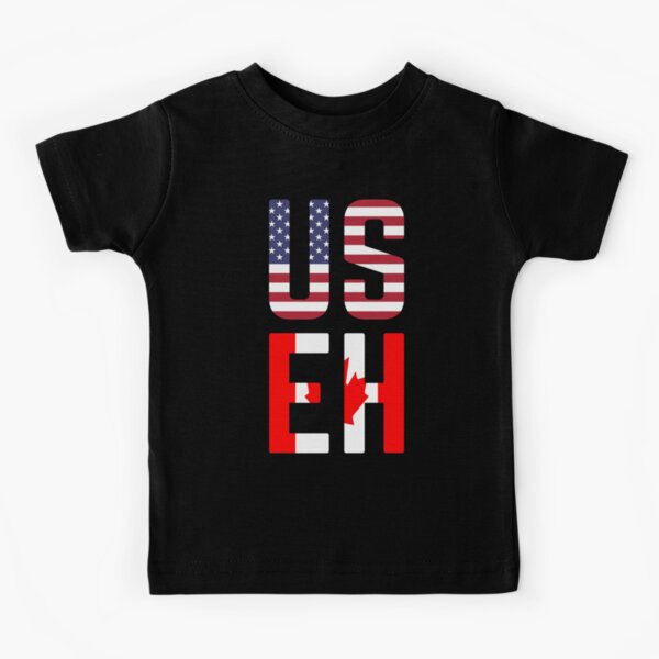 USEH América Canadá Bandera Divertido Americano Canadiense Camiseta para niños