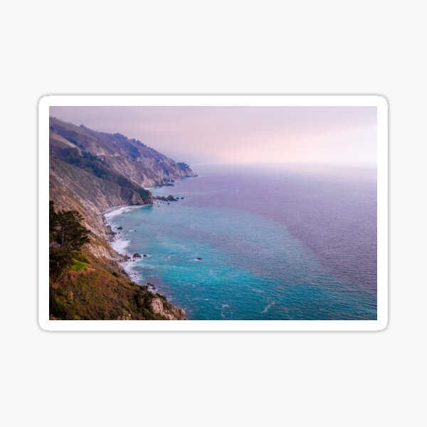 0743 California Pacific Coast Road Trip - Summer Vacation Landscape Scenic Art Sticker