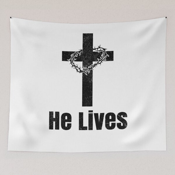 Item preview, He Lives Christian Faith Religious Crown Thorns Risen Savior Easter designed and sold by kimberlyjensen.