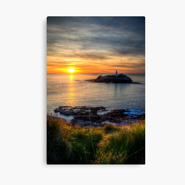 "Godrevy Lighthouse at Sunset" Canvas Print for Sale by SimonMarsden