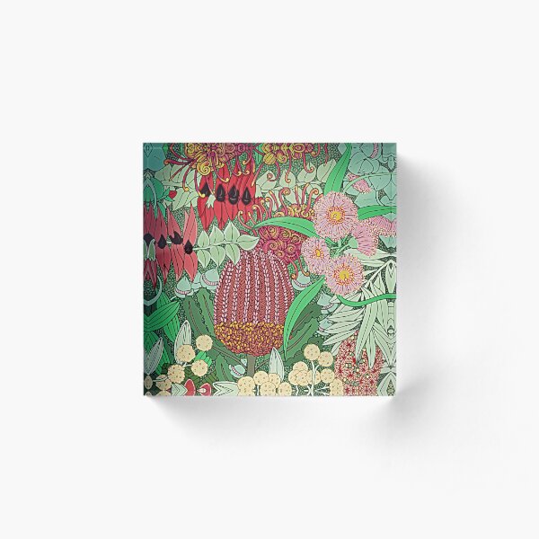Australian Natives Botanical Pattern Acrylic Block