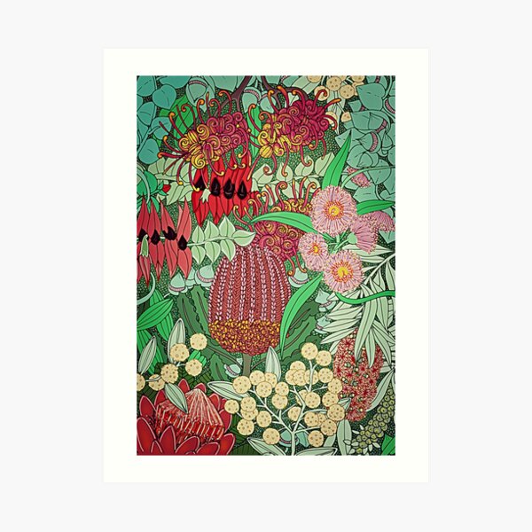 Australian Natives Botanical Pattern Art Print