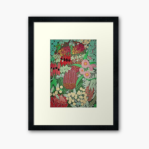 Australian Natives Botanical Pattern Framed Art Print