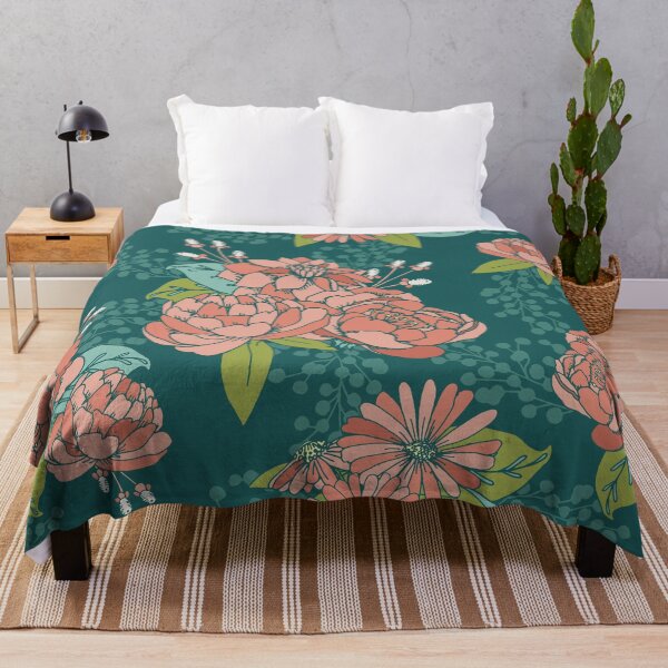Item preview, Moody Florals - Teal designed and sold by latheandquill.