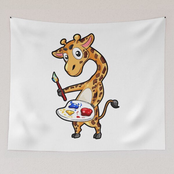 Item preview, Painting Giraffe oil Canvas finger paint brush designed and sold by Moonpie90.