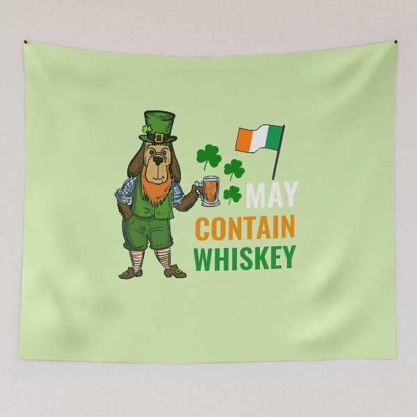 Item preview, May Contain Whiskey - St  Patrick's Day Tee - Drinker Day Shirt - Dog Holding Beer - Irish Drinker - Phones Cases And Other Gift designed and sold by MemWear.