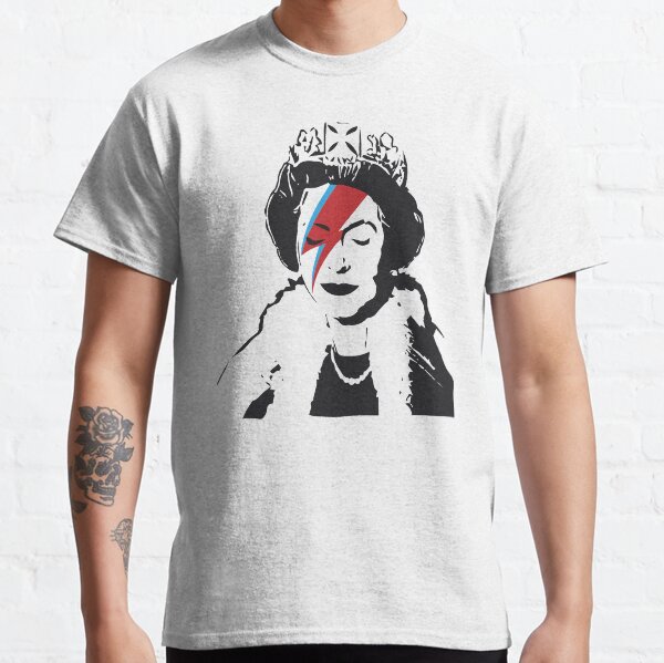 Queen Elizabeth As Ziggy, Banksy, Streetart Street Art, Stardust Grafitti, Artwork, Design For Men, Women, Kids Classic T-Shirt