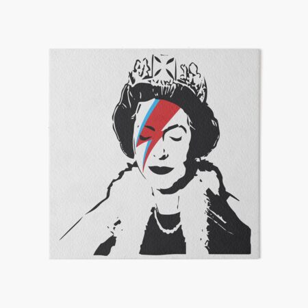 Queen Elizabeth As Ziggy, Banksy, Streetart Street Art, Stardust Grafitti, Artwork, Design For Men, Women, Kids Art Board Print
