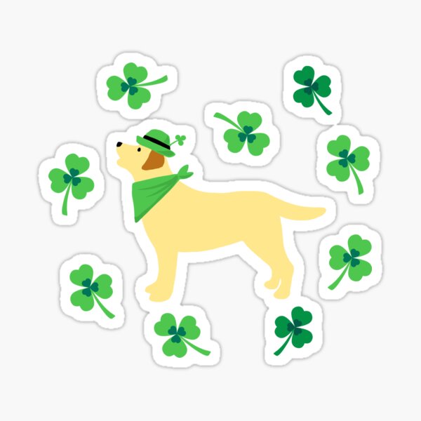 Yellow Labrador Hat St. Patrick's Day Sticker