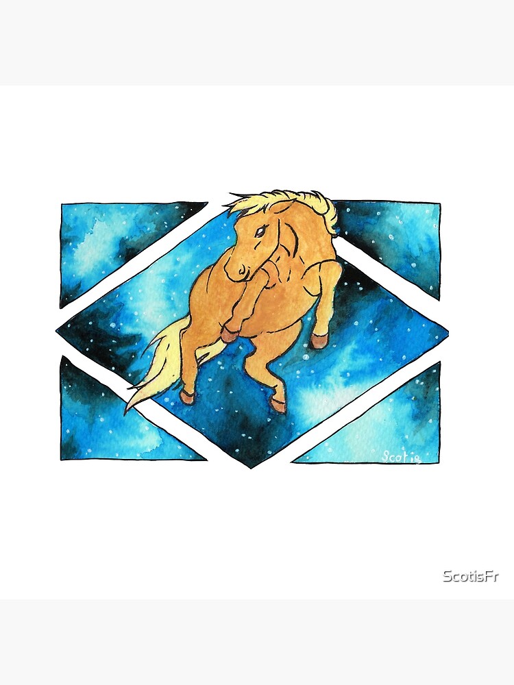 Aperçu 2 sur 2. Tote bag avec l'œuvre Fenêtre sur la gravitation (Cheval) créée et vendue par ScotisFr.