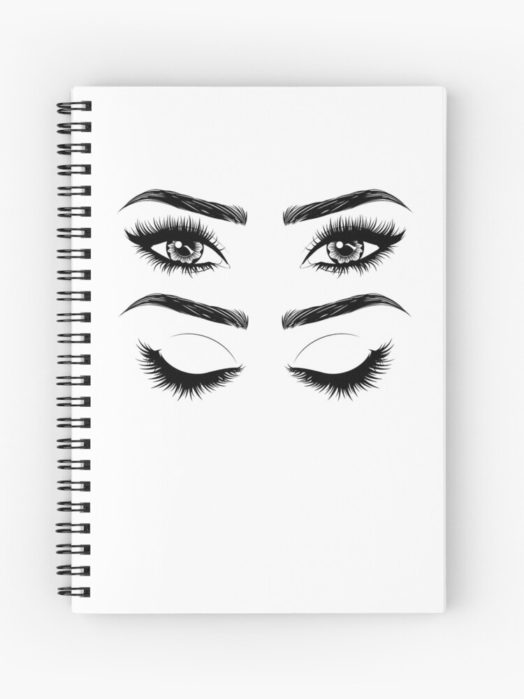 Cuaderno de espiral «Ojos con largas pestañas y cejas.» de AnnArtshock |  Redbubble