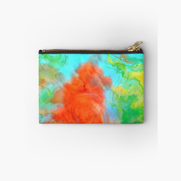 Item preview, Turquoise and orange marble abstraction designed and sold by Kolinnaprint.