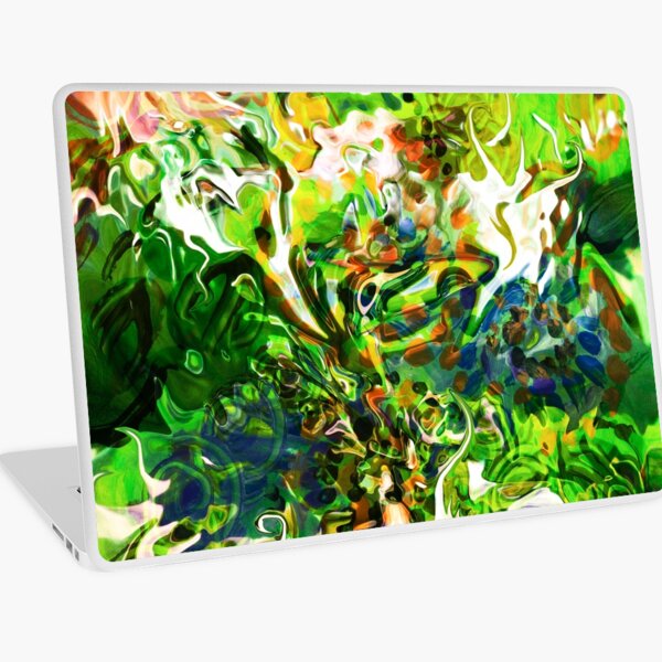 dominant green fluid abstract elements Laptop Skin