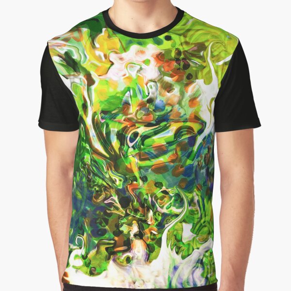 dominant green fluid abstract elements Graphic T-Shirt