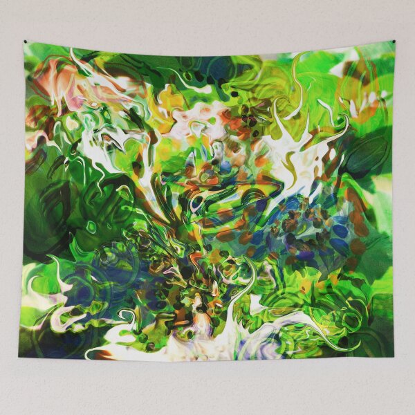 Item preview, dominant green fluid abstract elements designed and sold by BBS ART.