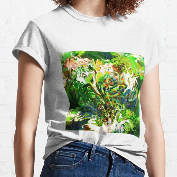dominant green fluid abstract elements Classic T-Shirt