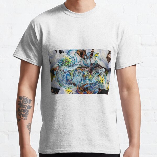 light blue shapes movement abstract art Classic T-Shirt