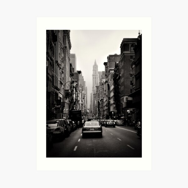 Manhattan avenue in black and white Art Print