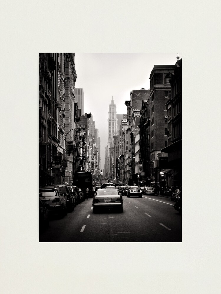 Alternate view of Manhattan avenue in black and white Photographic Print