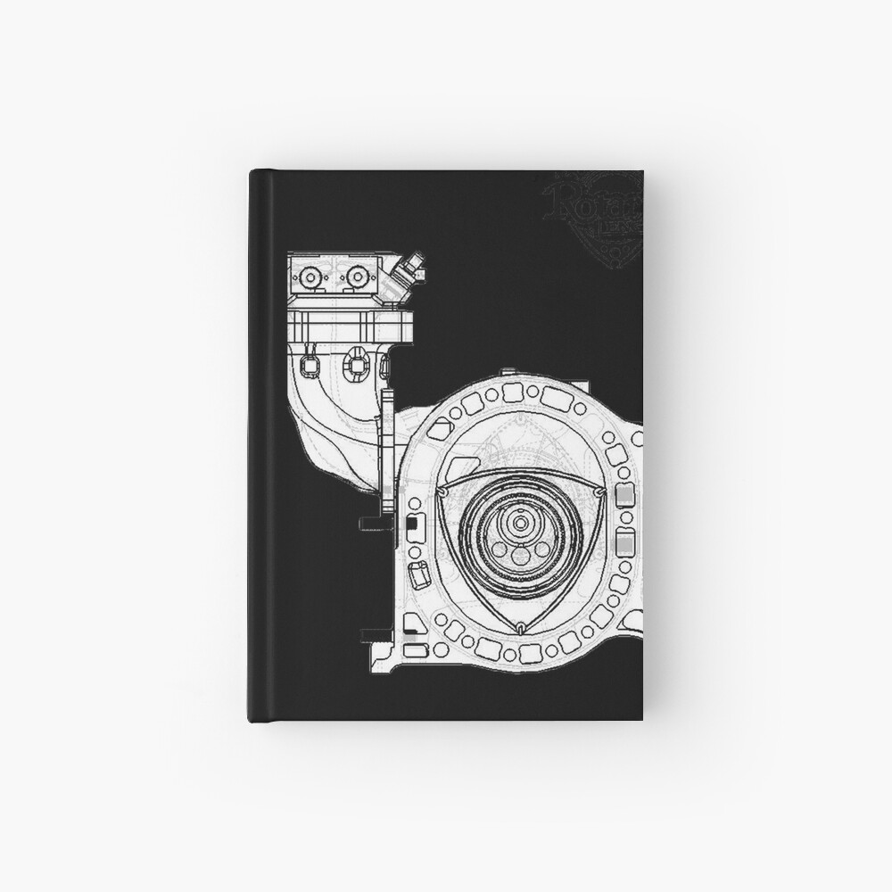 "Mazda Rotary Engine Blueprint for Power 13B" Hardcover Journal for