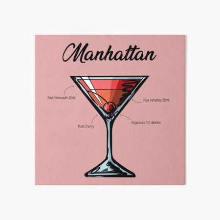 Artikel-Vorschau von Rezept für einen Manhattan-Cocktail, designt und verkauft von HuckleberryArts.