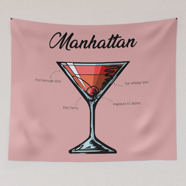 Item preview, Manhattan Cocktail Recipe designed and sold by HuckleberryArts.