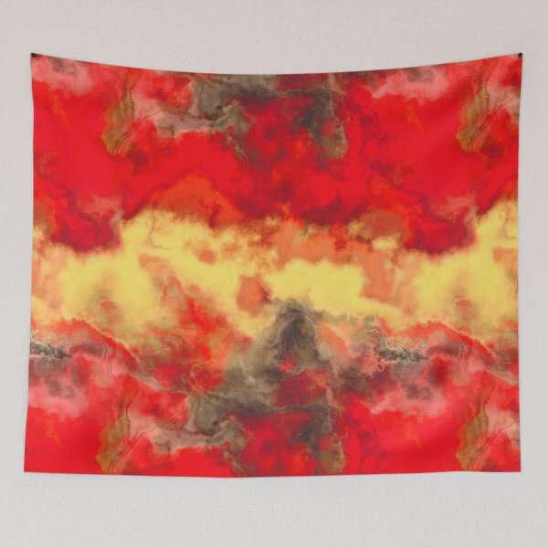 Item preview, Red yellow grey marble abstraction designed and sold by Kolinnaprint.