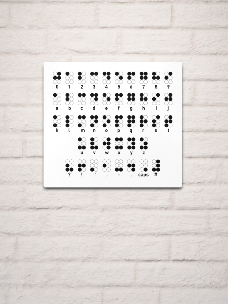 Black on Yellow Braille-Large Print Letters
