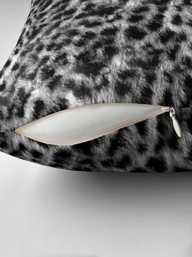 Cheetah Fur Texture - Black and White Pillow